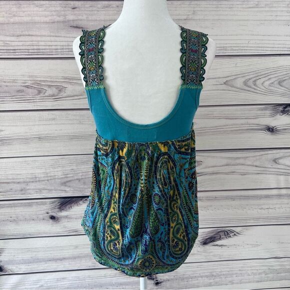 Free People Vintage Y2K Multicolor Paisley Print Tank Top - Picture 6 of 8